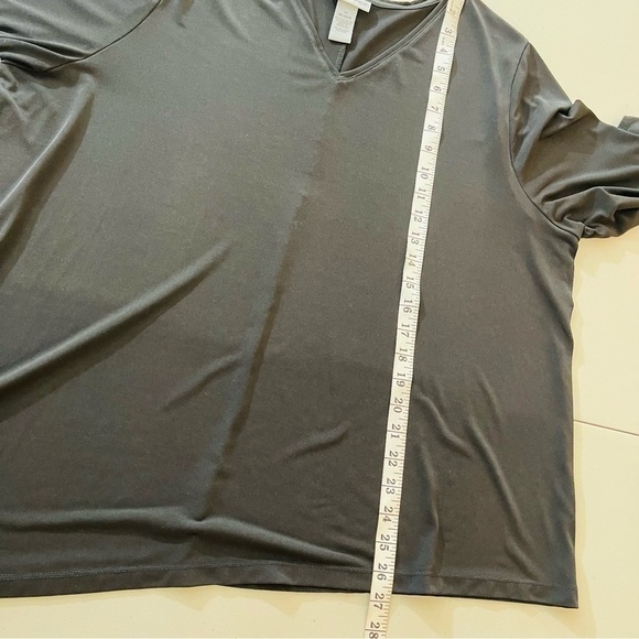 Catherines V-Neck 3/4 Sleeve Asymmetrical Blouse Women Size 1X Color Black - Picture 8 of 9